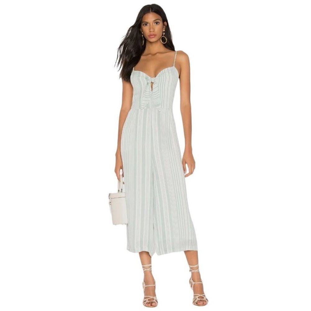 MinkPink Low Tide Tie Front Jumpsuit in Sage XXLarge Womens Playsuit